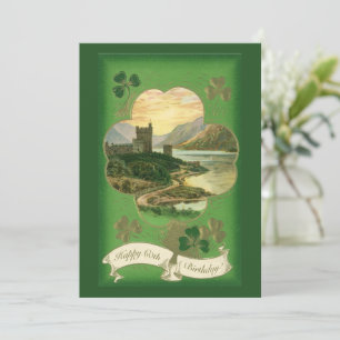 Carte Vintage Saint-Patricks Jour Salutations Shamrock C