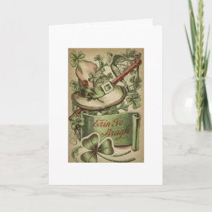 Carte Vintage Saint-Pat's Day - Irish Wish for Happiness