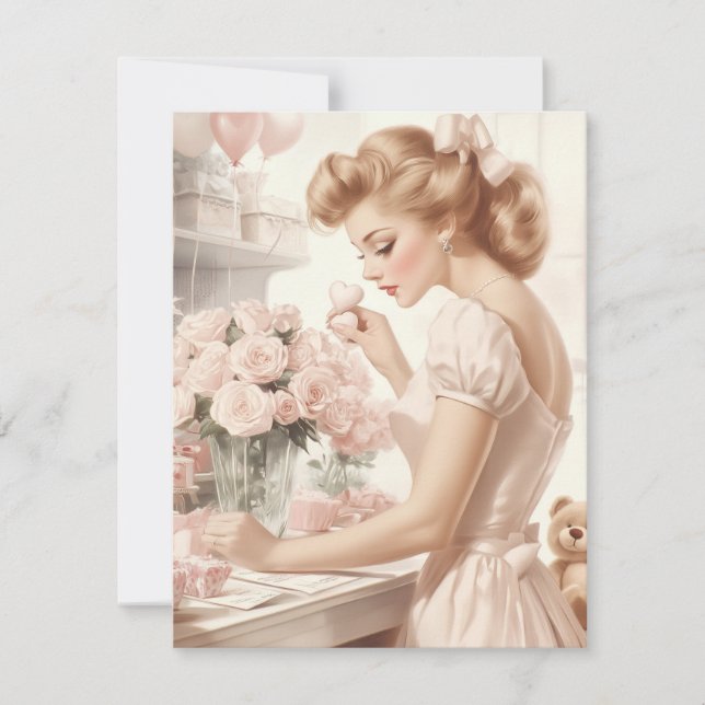 Carte vintage Saint-Valentin - Amour intemporel (Devant)