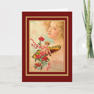 Carte vintage Saint-Valentin Cupidon