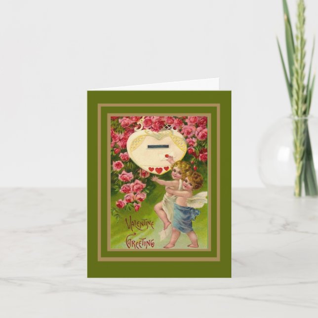 Carte vintage Saint-Valentin Cupidon (Devant)