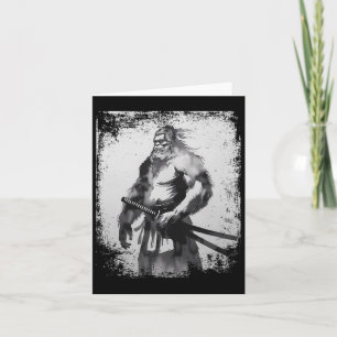 Carte Vintage Samurai Bigfoot Art japonais