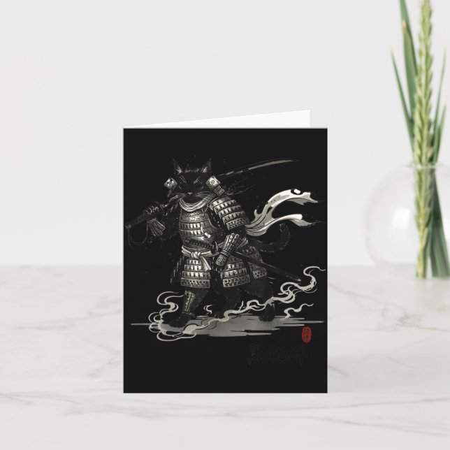 Carte Vintage Samurai Cat Japanese Shirt  (Devant)