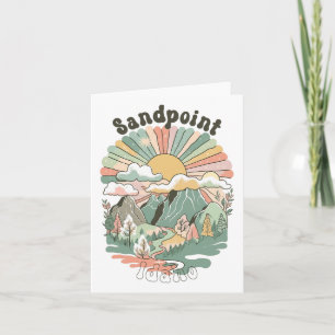 Carte Vintage Sandpoint Monts Idaho Randonnée Sunset Gr