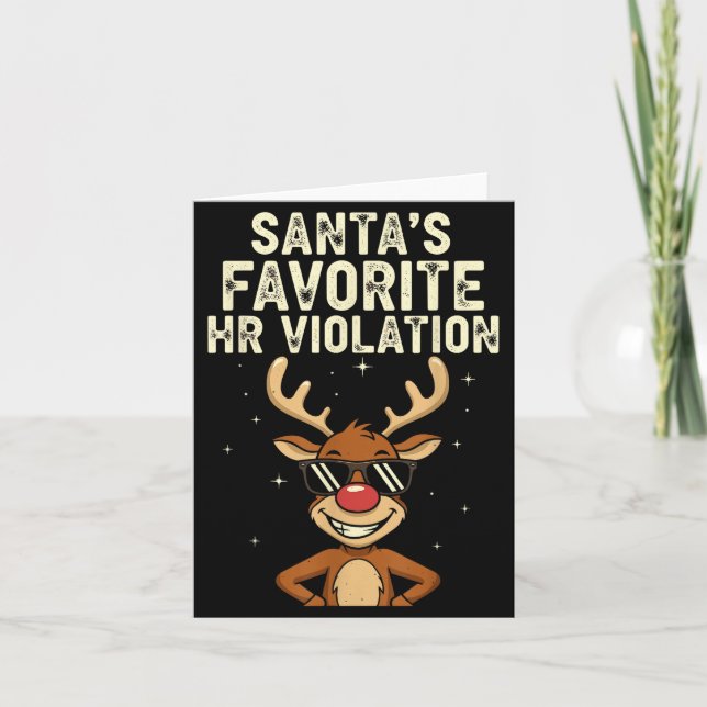 Carte Vintage Sarcastic Retro Hr Violation Christmas Off (Devant)