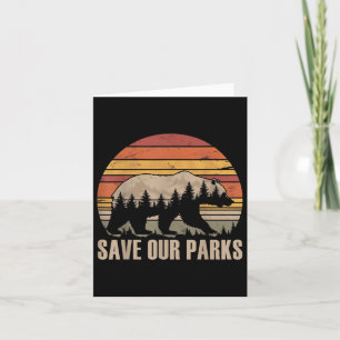 Carte Vintage Sauver nos parcs nationaux Protéger Retro