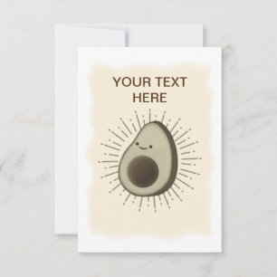 Carte Vintage Sepia Cartoon Avocado