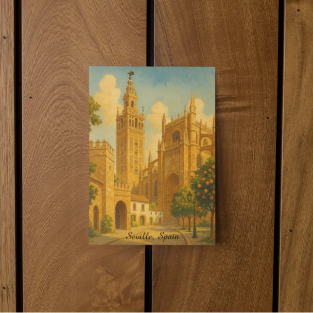 Carte Vintage Seville Spain Andalusia Travel (Vintage Seville Spain Andalusia Travel Card)
