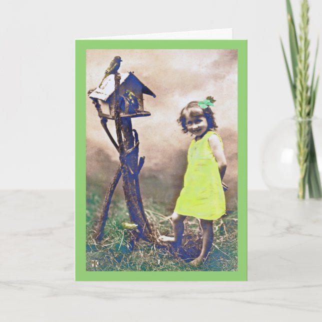 Carte vintage St. Patrick's Day Beauté pieds nus (Devant)