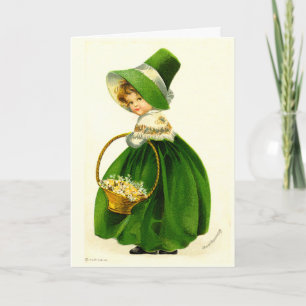 Carte vintage St. Patrick's Day Girl Card