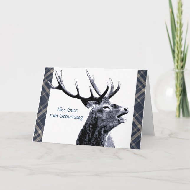 Carte Vintage Stag Tout le meilleur pour l'anniversaire  (Devant)