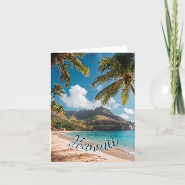 Carte Vintage Style Hawaiian Travel Coast Sea Sunset (Devant)