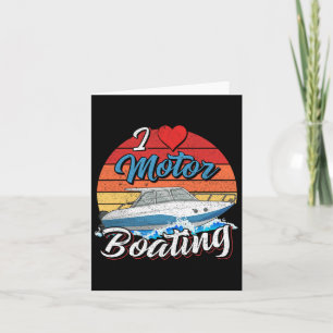 Carte Vintage Sunset Boat Funny Capitaine J'Aime Moteur-