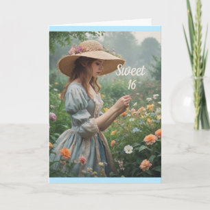 Carte Vintage Sweet 16 Anniversaire