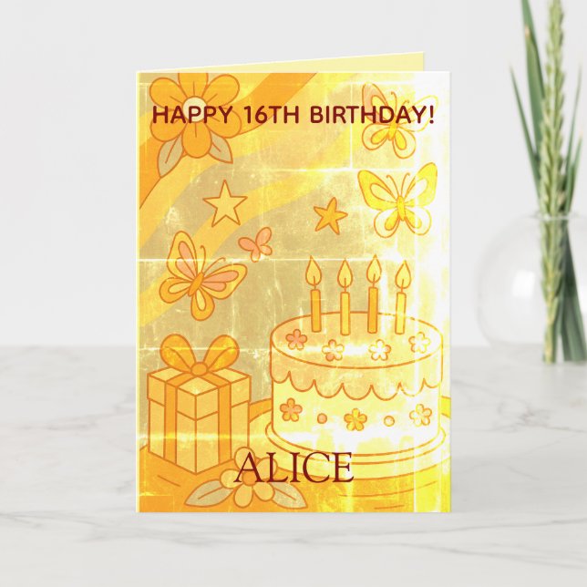 Carte Vintage Teenage (Change age if needed) Birthday (Devant)