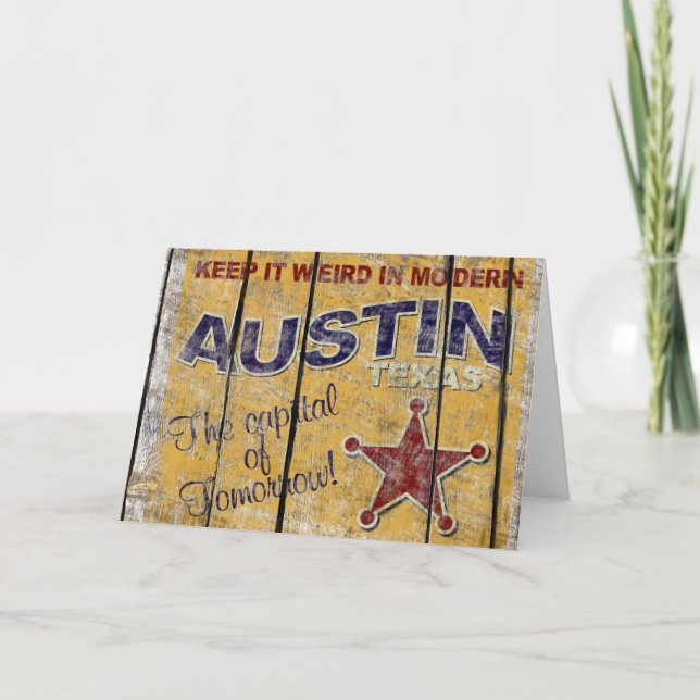 Carte Vintage Texas - Austin Greeting Card (Devant)
