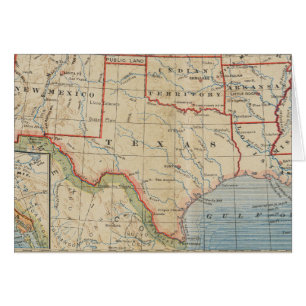 Carte vintage - Texas Ca.1888 Carte de note intéri