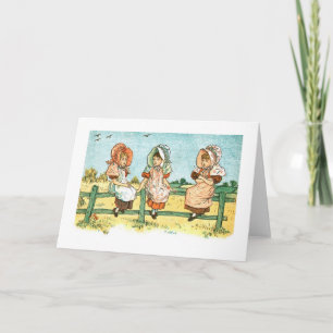Carte Vintage - Three Little Friends,