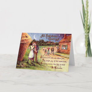 Carte Vintage Tous Halloween Salutation Couple