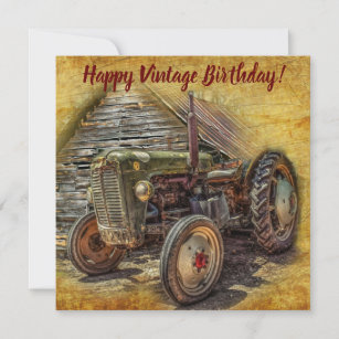 Carte Vintage tracteur de ferme Ann Barn Shore Card Birt