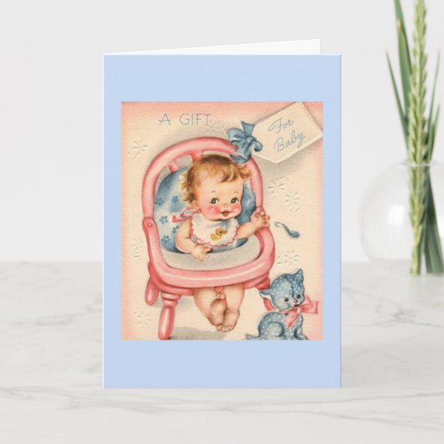 Carte Vintage - Un cadeau pour bébé, (Devant)
