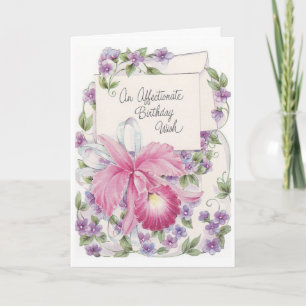 Carte Vintage - Un Souhait Affectueux Anniversaire,