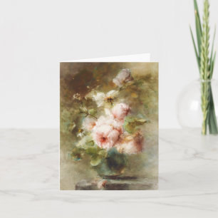 Carte Vintage Un vase avec Roses Margaretha Roosenboom