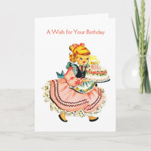 Carte Vintage - Un voeu pour votre anniversaire,