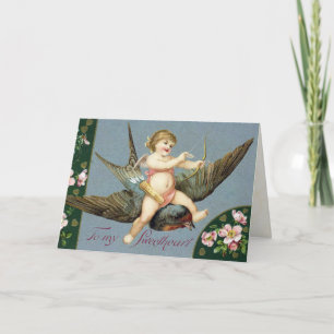 Carte vintage Valentine Cupid