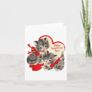 Carte Vintage Valentines Jour Chat Kitten Kitty Retro Va