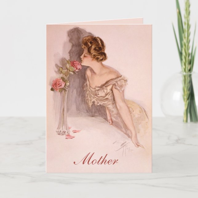 Carte vintage Victorian Lady Rose (Devant)
