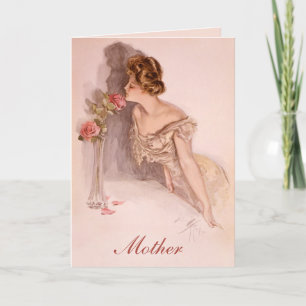 Carte vintage Victorian Lady Rose