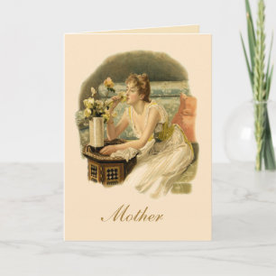 Carte vintage Victorian Lady Rose