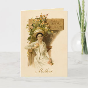 Carte vintage Victorian Lady Rose