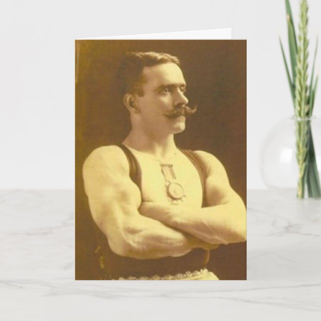 Carte Vintage Victorian Side Show Strongman Postcard (Devant)