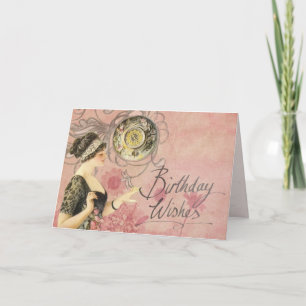 Carte Vintage Victorienne Joyeux anniversaire