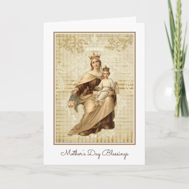 Carte Vintage Vierge Marie Mont Carmel (Devant)