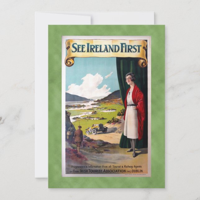 Carte Vintage Voir Irlande Premier voyage Salutation (Devant)