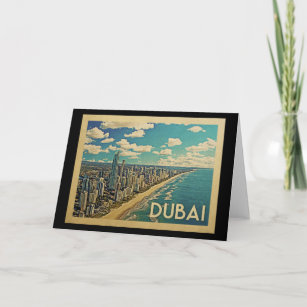 Carte Vintage voyage de la côte de Dubaï