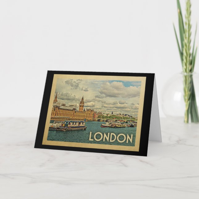 Carte Vintage voyage de Londres Angleterre (Devant)
