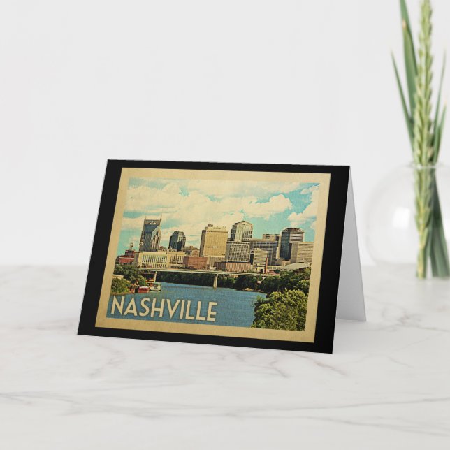 Carte Vintage voyage de Nashville Tennessee (Devant)