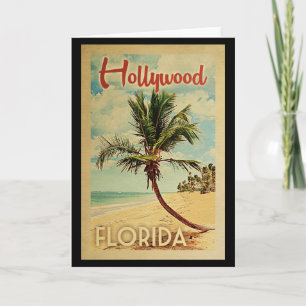 Carte Vintage voyage de palmier de Hollywood