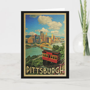 Carte Vintage voyage de Pittsburgh en Pennsylvanie
