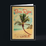 Carte Vintage voyage de plage de palmier de Boca Raton<br><div class="desc">Conception de Boca Raton la Floride dans le style de Vintage voyage comportant un palmier sur la plage avec l'océan et le ciel.</div>