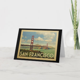 Carte Vintage voyage de San Francisco golden gate bridge