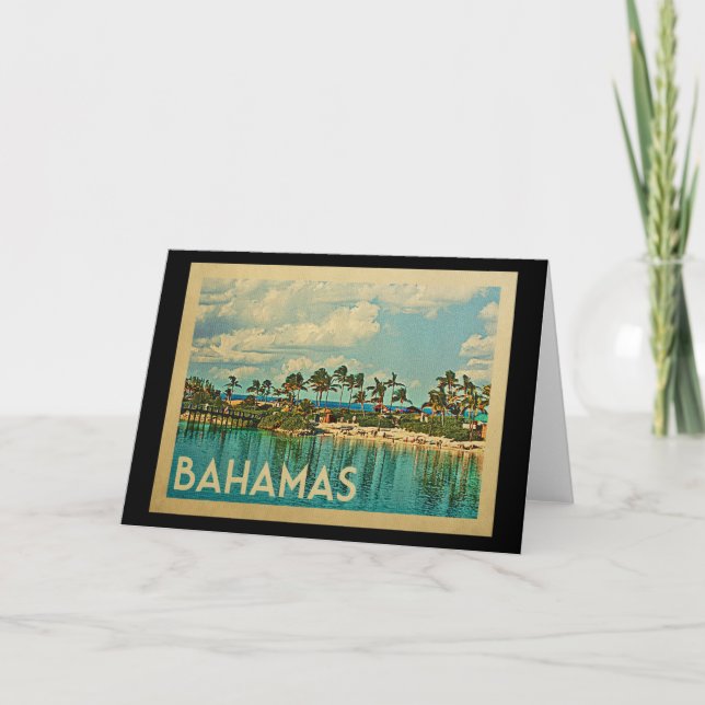 Carte Vintage voyage des Bahamas (Devant)
