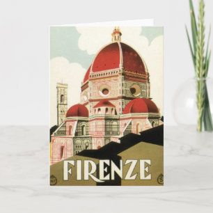 Carte Vintage voyage Florence Firenze Italie Eglise Duom