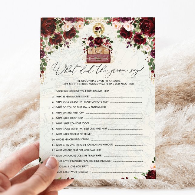 Carte Vintage voyage Groom Fête des mariées Carte  (Créateur téléchargé)