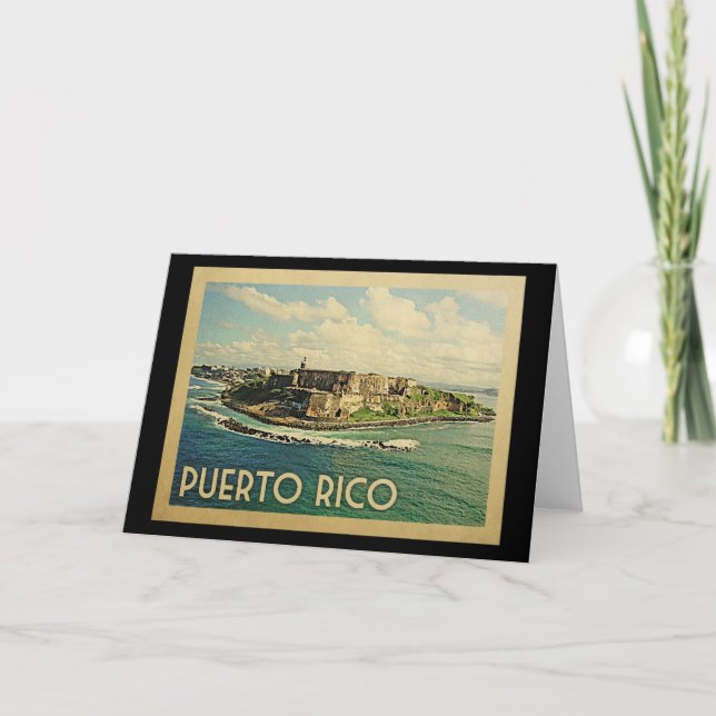 Carte Vintage voyage Porto Rico (Devant)