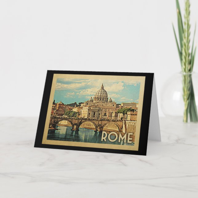 Carte Vintage voyage Rome Italie (Devant)